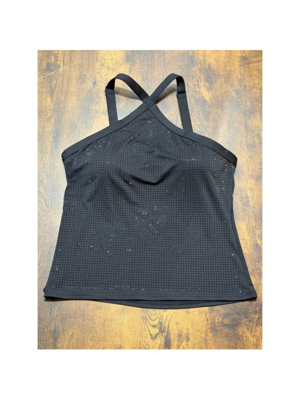 ✨ Michael Michael Kors Black Studded Tankini Swim Top Size M NWT Luxe Swimwear ✨ - Picture 3 of 13